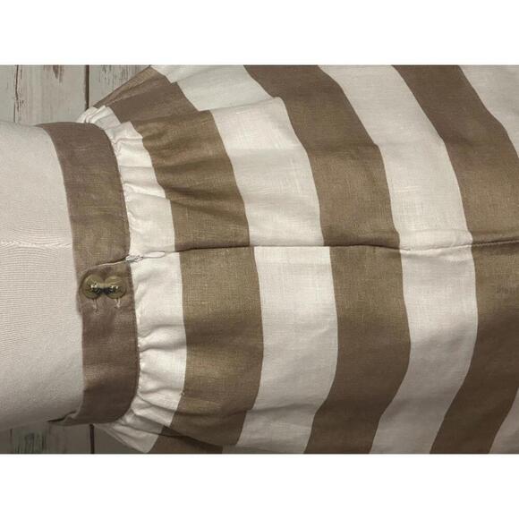 Cynthia Rowley tan/white striped linen bubble skirt Size 10 - Picture 3 of 5